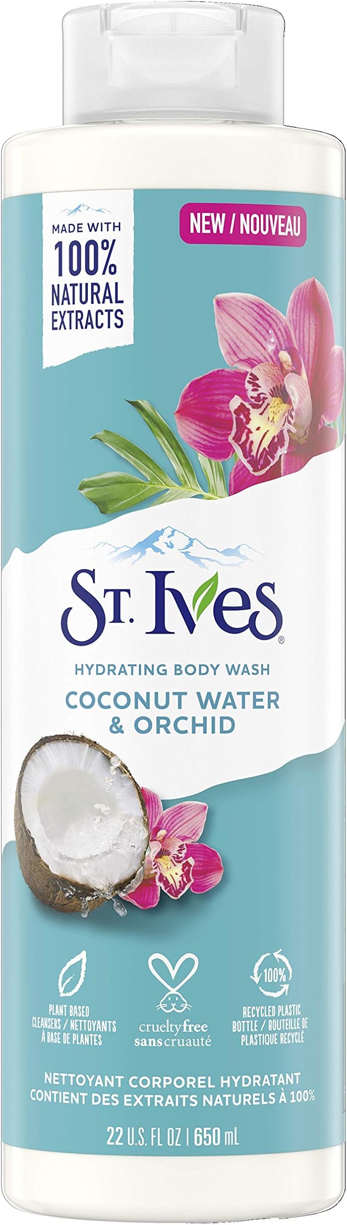 St. Ives Hydrating Body Wash for sensitive skin Coconut Water & Orchid