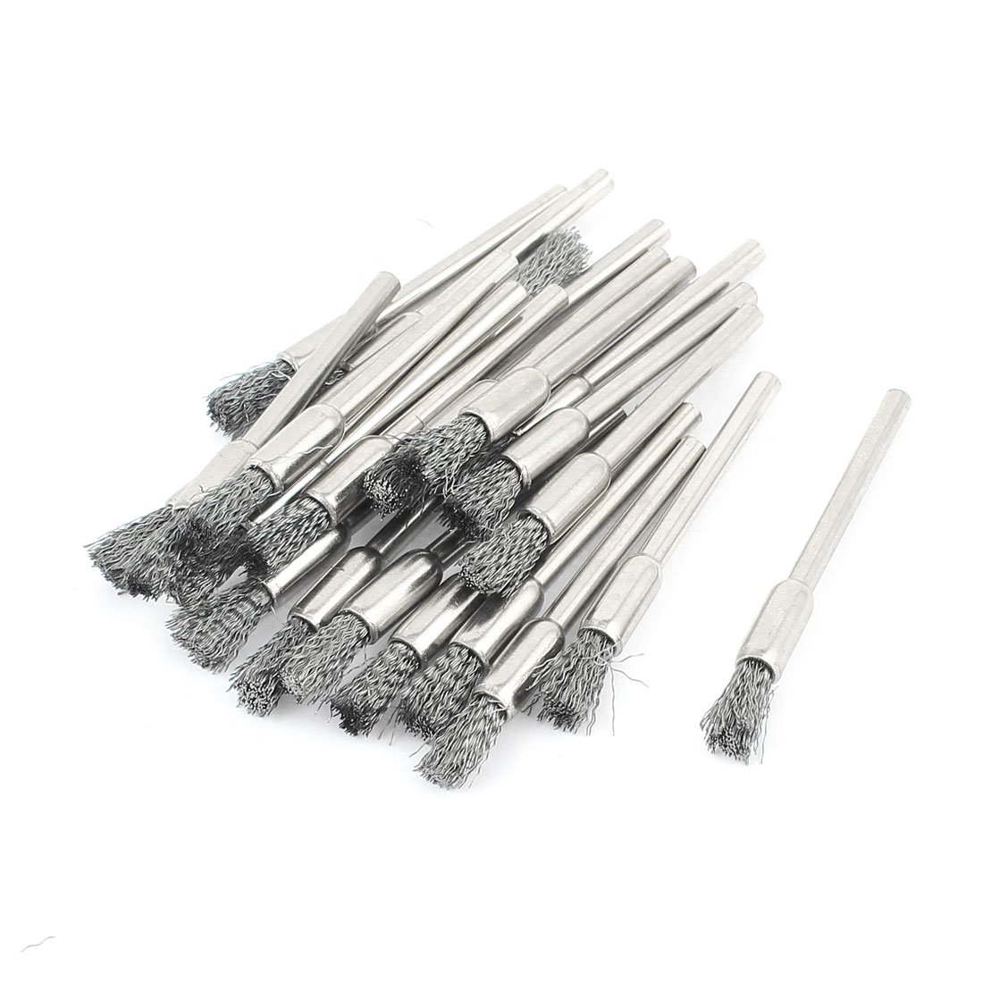 sourcingmap 22pcs 3mm Straight Shank Gray Wire Pen Shaped Brushes Polishing Tool — image 1