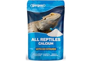 Gargeer 4oz All Reptile Calcium Powder with Vitamin D3, Phosphorus-Free, Ultrafine Powder, Pure Dust & Ready to Use for All Reptiles, Lizards & Amphibians Supplement. Made in The USA. Enjoy !