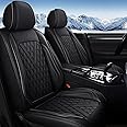 IKABEVEM Full Set Car Seat Covers Fit for Mitsubishi Eclipse Cross 2018-2024 Faux Leather Seat Cushion 2 Rows 5 Seats Waterproof Anti-Slip Automotive Interior Accessories (Black Line)