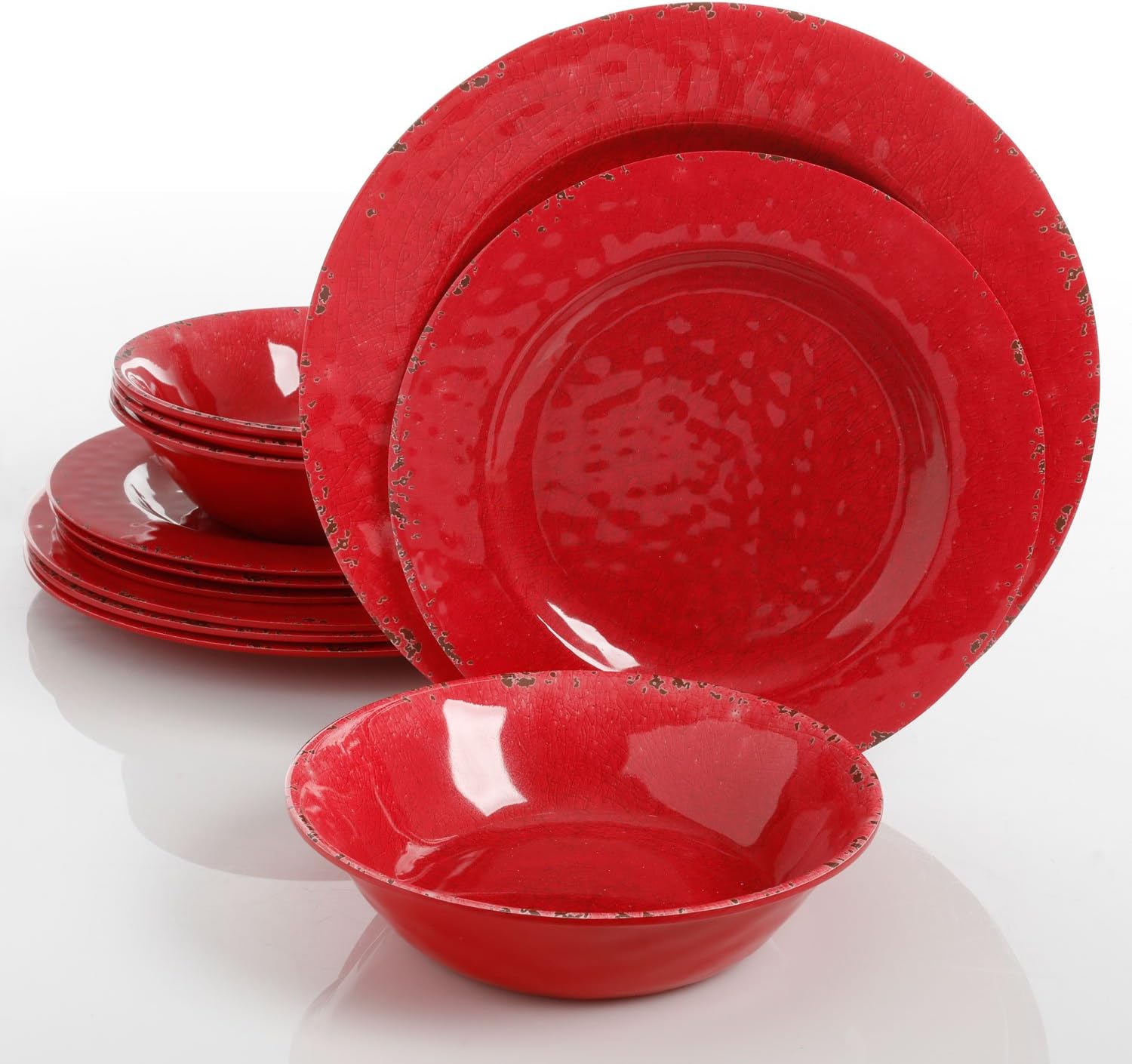 Gibson Studio Mauna Heavy Weight Melamine Dinnerware Set (12 Piece