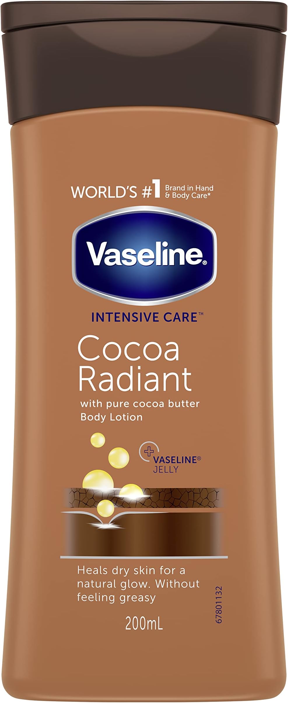 Vaseline Essential Moisture Cocoa Radiant Lotion 200ml Pack of 1 Deep