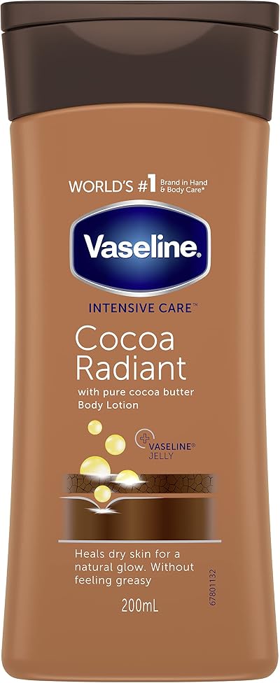 Vaseline Essential Moisture Cocoa Radiant Lotion 200ml Pack of 1 Deep