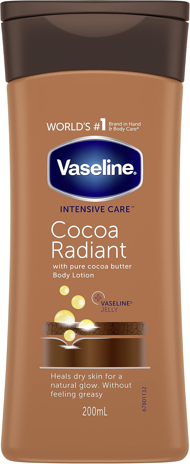 Vaseline Essential Moisture Cocoa Radiant Lotion 200ml Pack of 1 Deep
