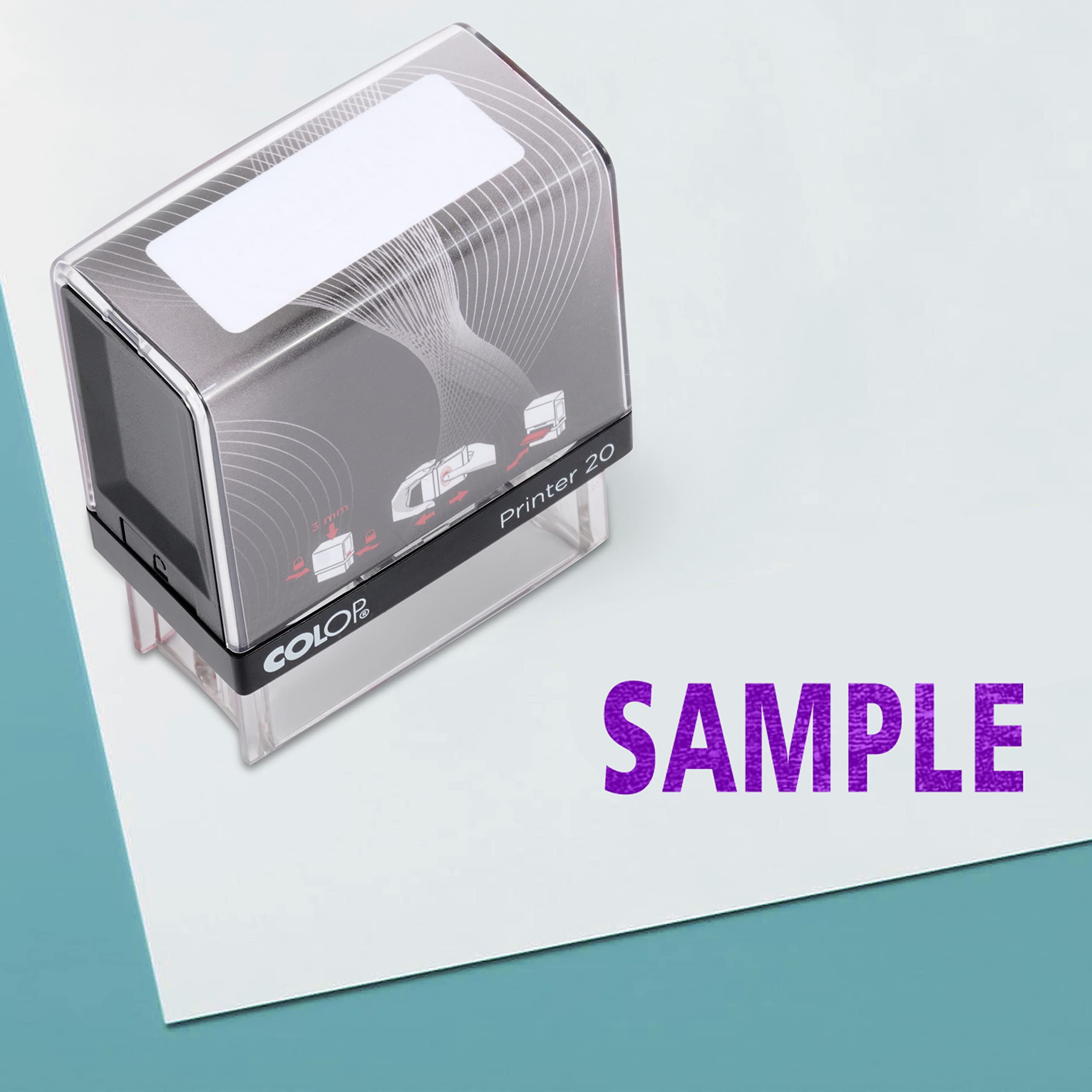 Sample Self Inking Rubber Stamp Custom Colop Office Stationary P20 Mini Stamper