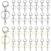 30 Pack Lobster Claw Clasps Hook, Silver Gold Keychain Clips Key Chain Hooks with Little Lobster Clasp for DIY Craft Jewelry Making (Gold, Silver)