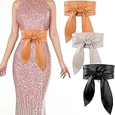 Alidodie 3 Pack Women Obi Belt Fashion PU Leather Wide Waistband Knotted Belt for Dress