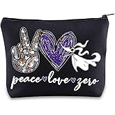 BWWKTOP Funny Zero Dog Cosmetic Makeup Bag Zero Fans Gifts Peace Love Zero Halloween Zipper Pouch Bag For Movie Fans (peace zero)