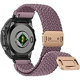 RosMank 20mm Quickfit Braided Watch Band Compatible with Garmin Fenix 8 AMOLED 43mm/7S Pro/7S/6S Pro/6S/5S/5S Plus, Nylon Woven Replacement Strap for Approach S70 42mm/Instinct E 40mm/Descent Mk3s