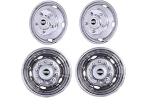 Pacific Dualies 30-1950 Polished 19.5 Inch Stainless Steel Wheel Simulator Kit for 1974-2005 Chevy GMC HD 3500/P30 Truck