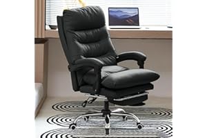 HDHNBA Office Chair with Soft Cushion High Back Gaming Chair Executive Desk Chair with Leg Rest Ergonomic Leather Computer Chair for Home Office