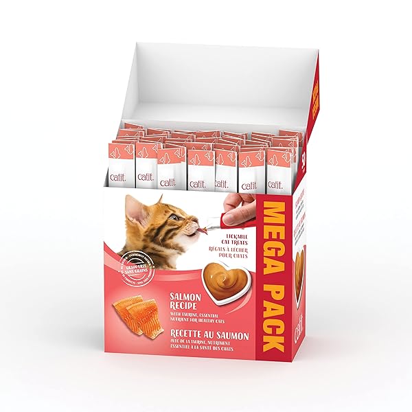 CATIT CREAMY LICKABLE CAT TREAT, HEALTHY CAT TREAT, SALMON, 50 PACK