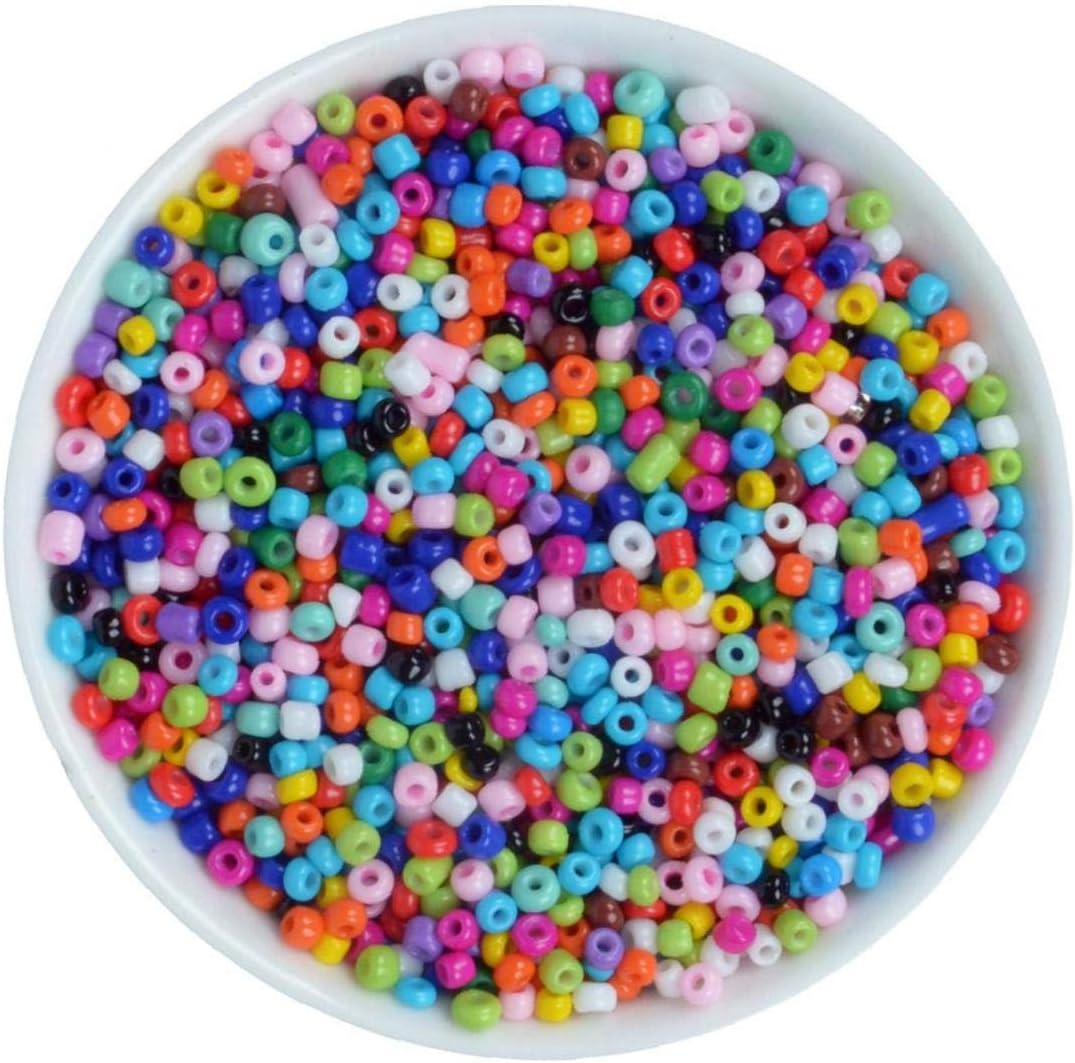 Multicolor Glass Seed Beads Opaque Colors Seed Beads for Jewelry Making Loose Spacer Beads(Random Colors)