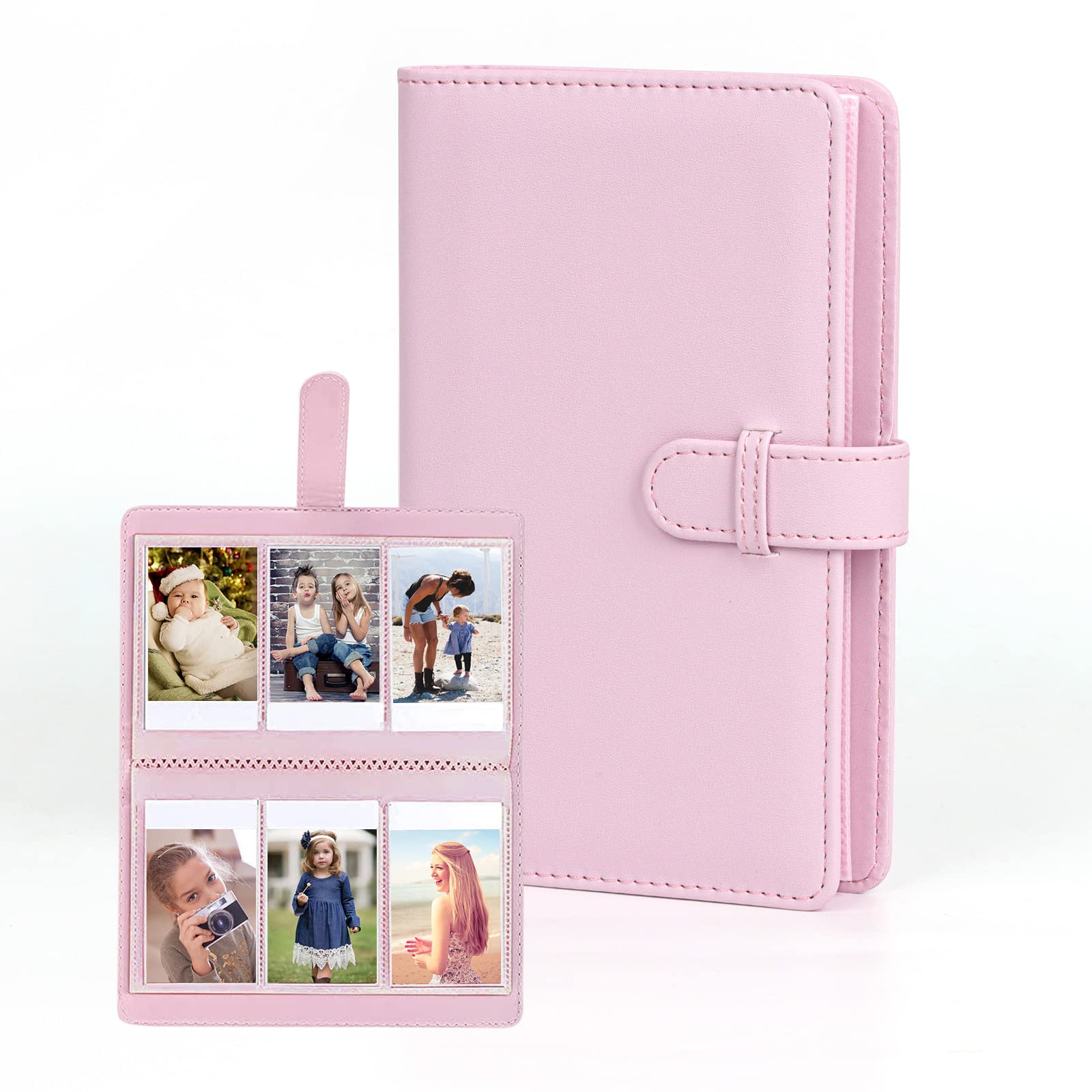 Easy Hood Instax Mini Photo Album, Kpop Photocard Binder, 108 Pockets for Fujifilm Instax Mini EVO/12/11/8/9/7s/25/70/90 Mint Zip Instant Camera Printer, Polaroid Photo Album Memory Book, Pink