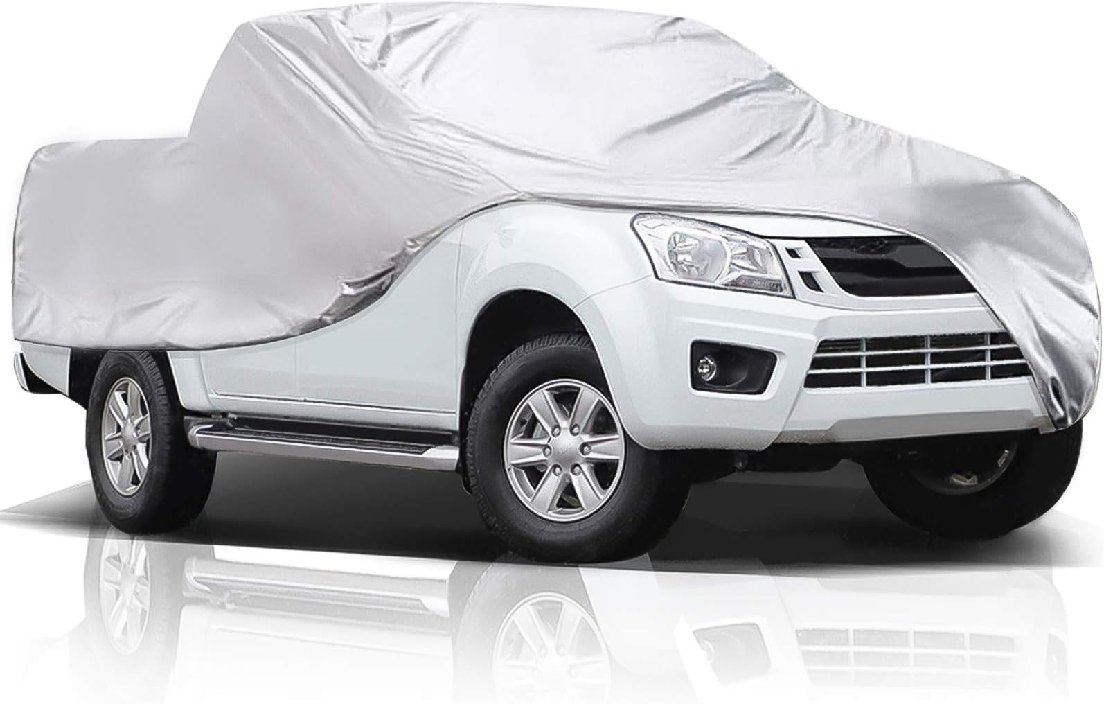 Audew 6 Layers Truck Cover, All Weather Car Cover for Pickup Truck, Snowproof Waterproof Windproof Dustproof UV Protection Universal Car Covers for Truck, Fits up to 246''