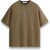 Aelfric Eden Mens T-Shirts Oversized Heavyweight Cotton Wash Tshirt Unisex Short Sleeves Loose Solid Basic Tee Tops