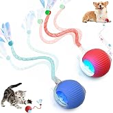 2 Packs Speed 2.0 Tail Interactive Cat Toys for Indoor Cats, Moving Cat Toy | Chirping &amp; Motion Activate Cat Toy, Smart Kitten Toys Rolling Ball Moving Ball, Electric Dog Cat Ball for Enrichment Exercise