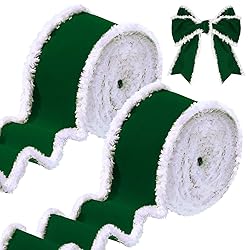Syhood 2 Rolls Christmas Velvet Decorative Ribbons
