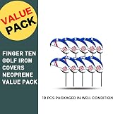 Finger Ten Golf Iron Head Covers Set Navy 10pcs with Numbers view 3