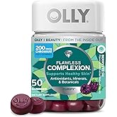 OLLY Flawless Complexion Gummy, Clear and Healthy Skin Support, Vitamins E, A, Zinc, Chewable Supplement, Berry - 50 Count (Pack of 1)