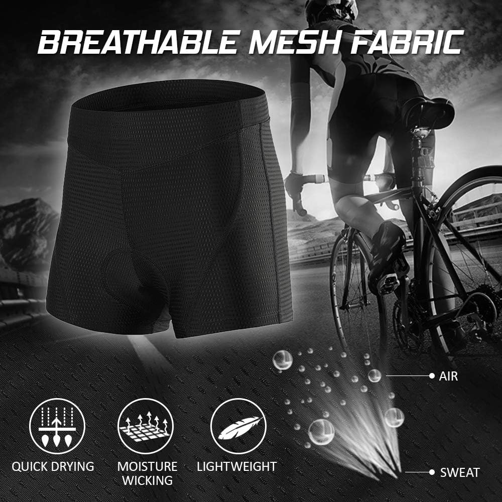 Lixada Men's Cycling Shorts 3D Padded MTB Bicycle Bike Underwear Shorts Breathable Quick Dry Shorts (Optional): Clothing