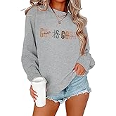 KIEKIECOO God is Good Sweatshirts for Women Christian Faith Sweatshirt Bible Verse Religious Long Sleeve Shirts Pullover