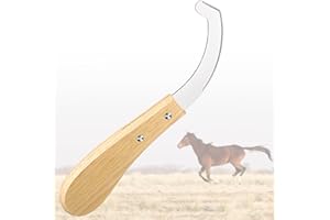 Avenuebool Bot Egg Knife for Horses, Horse Farrier Tool Grooming Bugs, Stainless Steel Blade with Wood Handle, Precision Grooming Tool for Bot Egg Removal