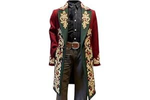 HJINGSUN Christmas Blazer Men Xmas Vintage Corduroy Long Tailcoat Suits Jacket Casual Button Up Sport Coat Holiday Party Tops