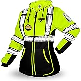 KwikSafety - Charlotte, NC - Women's Fleece Safety Hoodie | Hi Vis Safety Jacket for Women Lightweight Reflective Jacket