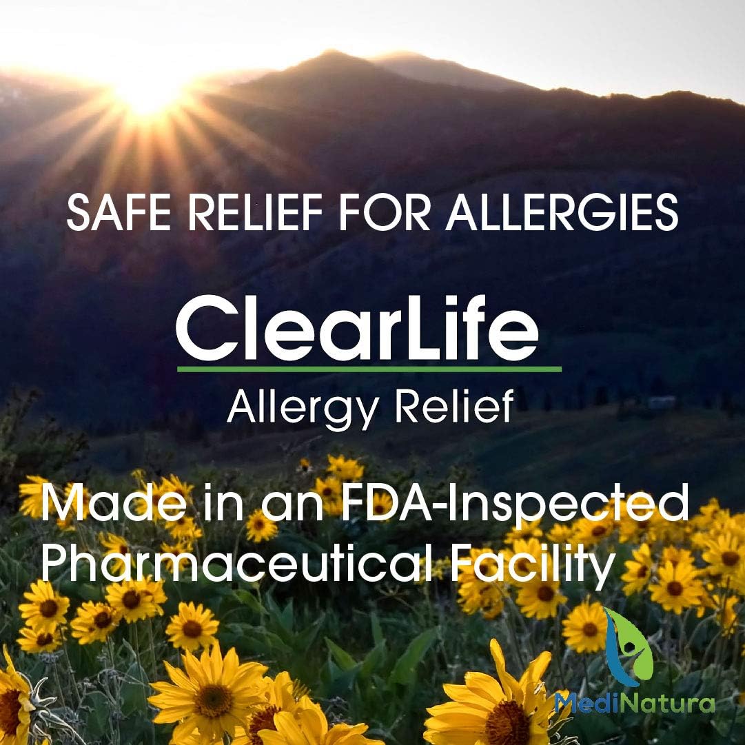 MediNatura ClearLife Natural Allergy Relief - Safe, Non-drowsy Relief in Any Region - 0.68oz Nasal Spray: Health & Personal Care