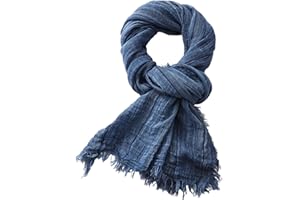 Mens Scarf Striped Soft Cotton Linen Scarf Autumn and Winter Long Neckerchief Gentleman Accessory for Business and Leisure