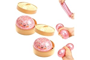 2Pcs Glitter Dumpling, Glitter Dumpling Squishy Box, Adult Dumplings Squishy, Anxiety Relief, Adult Soft Squeeze Decompressio