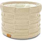 Vogium Kids Double-layer Knit Neck Warmer Gaiter | Thermal Fleece Face Cover for 6-14 Year Olds Boys Girls | Ski, Play