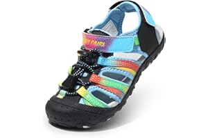 DREAM PAIRS Kids Sandals Toddler Girls & Boys Summer Outdoor Athletic Sport Sandals Hiking Beach Casual Closed Toe Adjustable