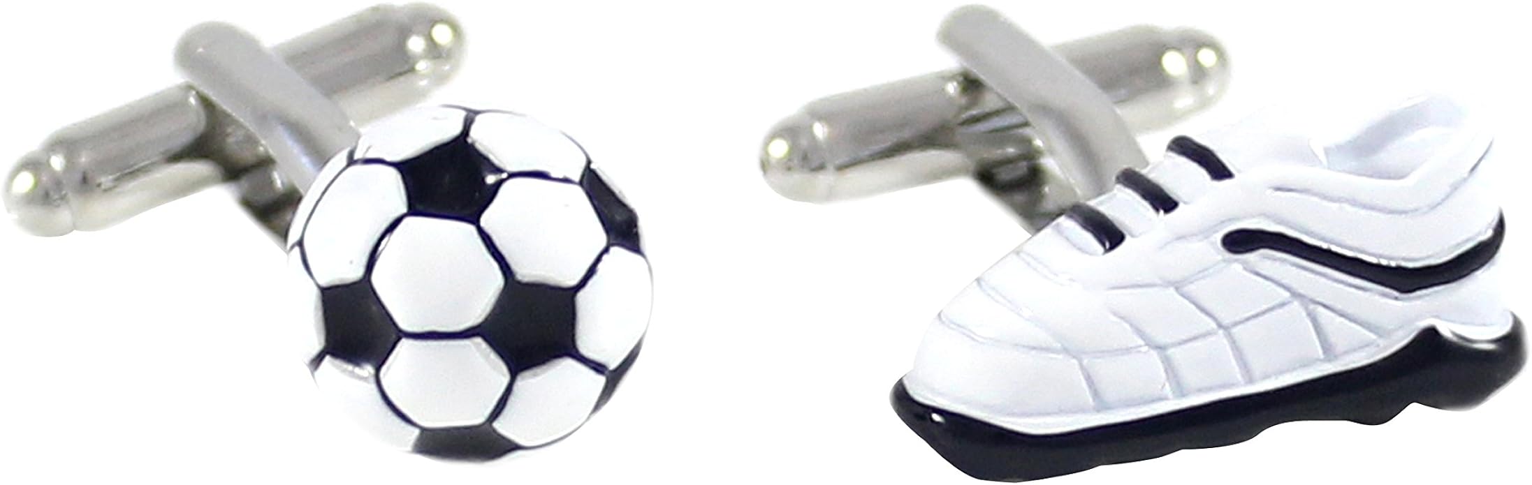 Amazon Mendepotロジウムメッキnoveltyスポーツサッカーブートとボールcuff Links Withギフトボックス カフス 通販