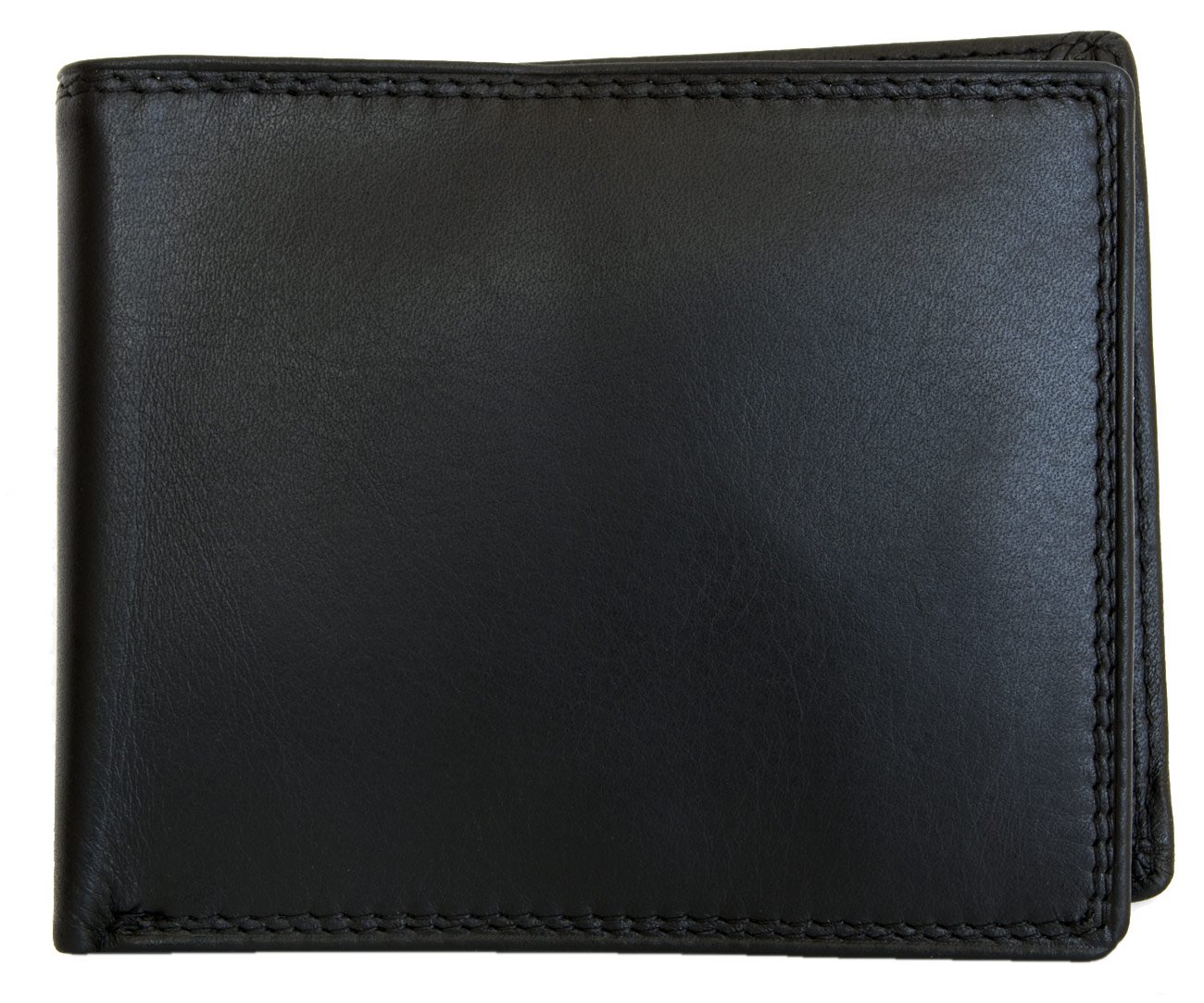 FLW Men's Black Soft Genuine Leather Wallet Without Any Logos or Markings