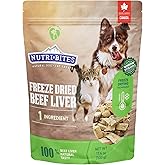Nutri Bites Freeze Dried Beef Liver Dog &amp; Cat Treats, Single Ingredient