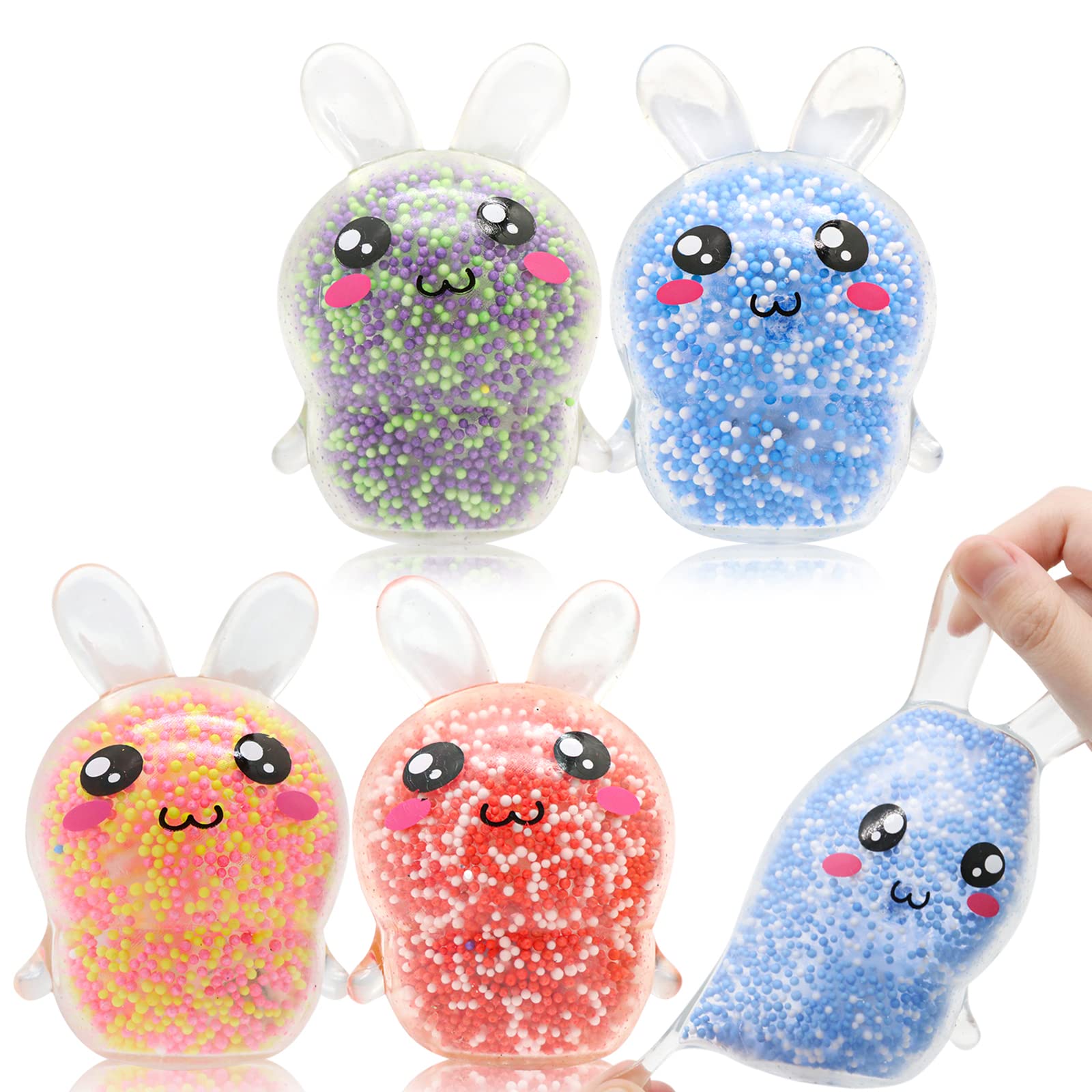 Squishy Easter Bunny,Easter Basket Stuffers Stress BallsToys for Kids Adults, Stress Relief Fidget Toys Easter Party Favor Gifts for Kids (Easter Bunny-B)
