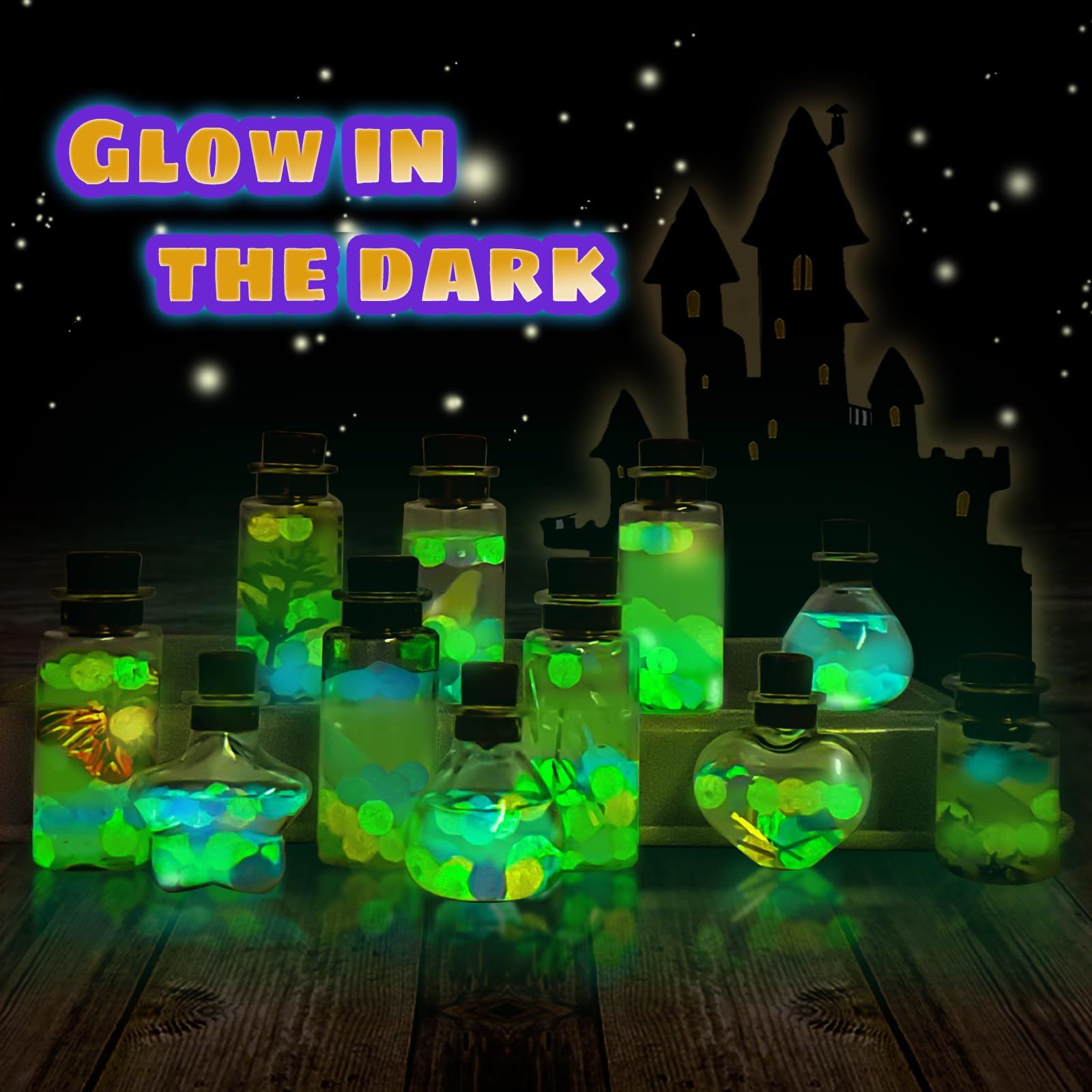 JEEKALO Fariy Magic Glow Potion Set Kits for Kids Magic Kids Mix Potion DIY Making kit 22 Bottles Creative Toy Art Craft Helloween Christmas Decorations Birthday Gift for Girls Boys Age 6 7 8 9 10 12