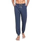 COLORFULLEAF Mens Cotton Pajama Pants Lightweight Jogger Pajama Bottoms Soft Lounge Pants with Pockets
