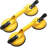 FCHO Glass Suction Cups Heavy Duty for Tile Glass Lifting 2 Pack Yellow | Aluminum Vacuum Plate Handle Floor Holder to Lift Large Glass Tile Suction Cup Lifter Moving Glasses for Lifting/Dent Puller