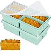 Silicone Freezer Trays with Lids - 1 cup soup freezer container large ice cube molds - with Reinforced Steel Ring Top, Silicone Freezer Containers, Freeze and Store Soups, Sauces, Leftovers-2 Packs