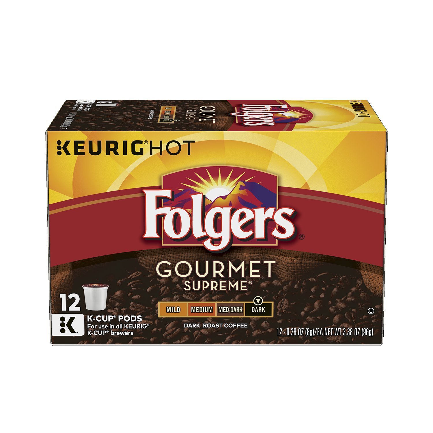 Folgers Gourmet Supreme Coffee K Cups, 12 Count (Pack of 6
