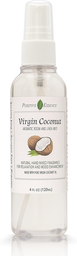 Positive Essence Virgin Coconut Room And Linen Spray Natural Aromatic Mist Made With Pure Virgin Coconut