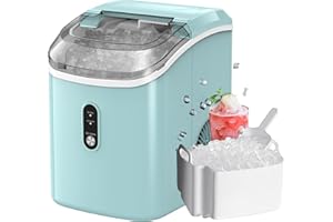 TOTNZ Nugget Ice Makers Countertop, Pellet Ice Machine with Self-Cleaning Function, Nugget Ice Machine Produces 33 lbs of Chewable Ice in 24 Hours, Sonic Ice Maker Perfect for Home Kitchens Party Camping