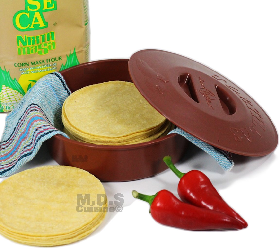 Buy Tortilla Warmer 9" Inch Microwave Safe Tortilla Keeper w/ Lid Flat