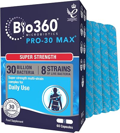 Natures Aid Bio360 Pro-30 Max Probiotic 30B Cultures 60 Veg Caps Vegan Gluten