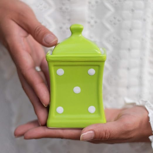 Amazon Com Handmade Lime Green And White Polka Dot Small 5 3oz