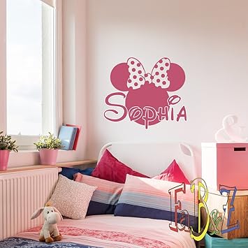 Amazon Com Personalized Girl Name Wall Decal Minnie Mouse Custom