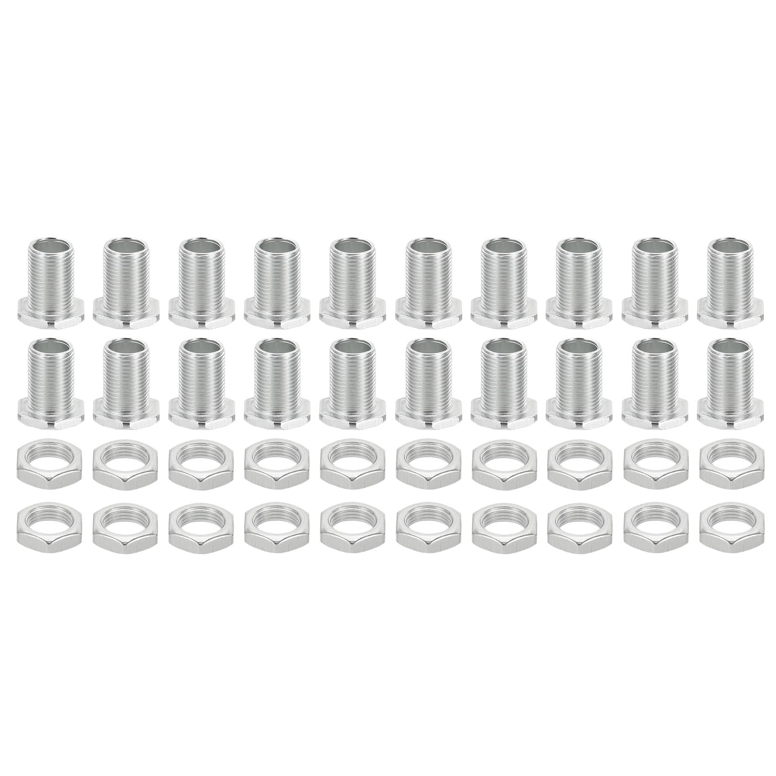 PATIKIL M12x20mm Hex Bolts and Nuts Kit, 20 Set Fine Thread Hollow Screws Assortment Hexagon Head Screw Through Hole Bolt Chandelier Fasteners